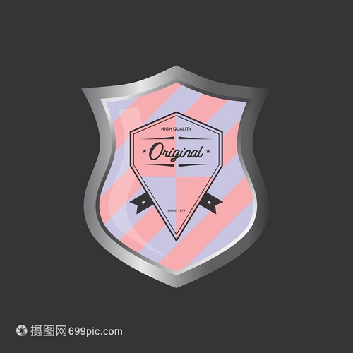 徽章、盾牌與紀念幣 產品標簽的矢量圖設計美學